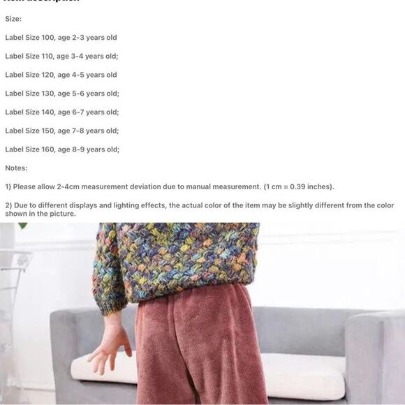 New kids soft, warm pull-on pants 8 years - Picture 5 of 5